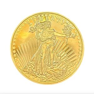 GOLD PLATED 2003 REPLICA 40mm GOLD DOUBLE EAGLE/LIBERTY AMERICAN MINT